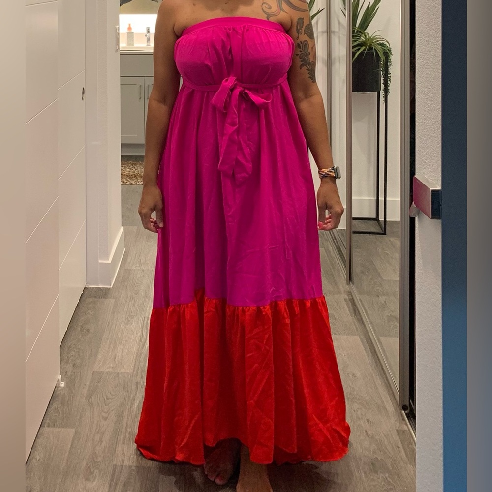 TCEC dress pink/red size M